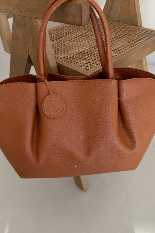 Didelė moteriška pirkinių rankinė Big Star SS574006 Camel