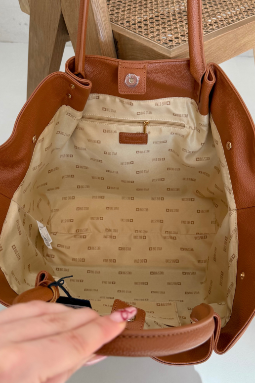 Didelė moteriška pirkinių rankinė Big Star SS574006 Camel