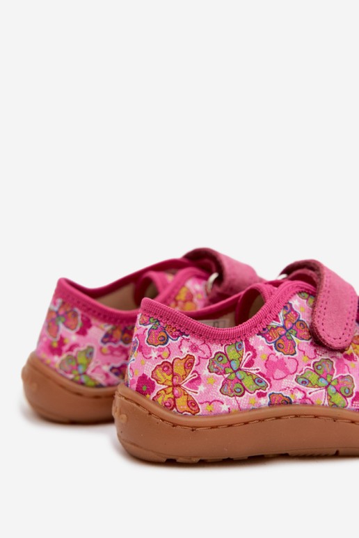 Vaikiškos šlepetės „Barefoot Butterflies Froddo Canvas G1700440-11“ rožinės