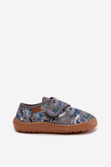 Vaikiškos berniukiškos šlepetės su lipdukais Barefoot Surfer Froddo G1700438-7 pilkos