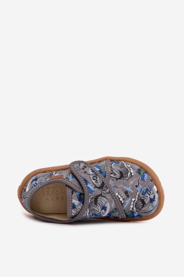 Vaikiškos berniukiškos šlepetės su lipdukais Barefoot Surfer Froddo G1700438-7 pilkos 2