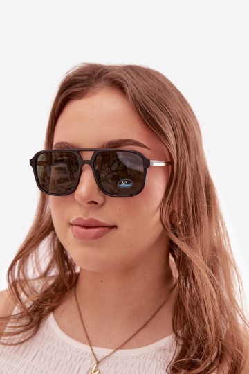 Moteriški akiniai nuo saulės su UV filtru, matinės juodos spalvos