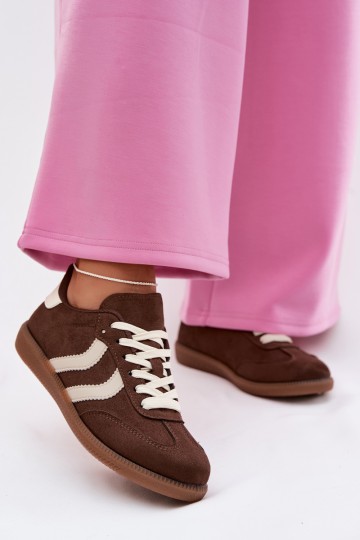 Moteriški šokolado spalvos „Jesavella“ ekologiškos zomšos sportbačiai