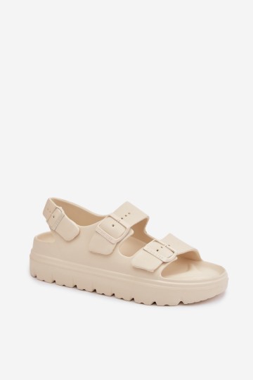 „Big Star TT274A032“ šviesiai smėlio spalvos moteriškos putplasčio platforminės basutės 2