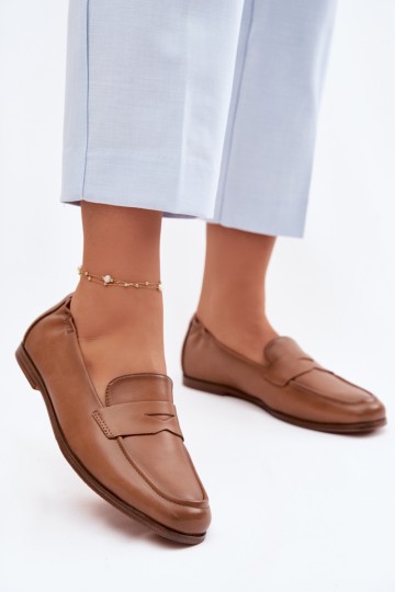 Vinceza 18121 Camel spalvos natūralios odos mokasinai