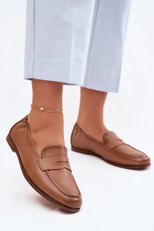 Vinceza 18121 Camel spalvos natūralios odos mokasinai