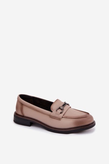Vinceza 39983 smėlio spalvos odiniai moteriški mokasinai 2