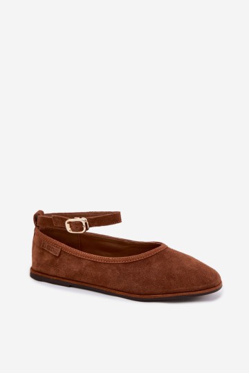 „Big Star TT274211“ Camel spalvos natūralios zomšos baleto bateliai 2