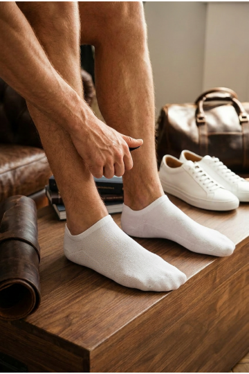 Vyriškos kojinės iki kulkšnių ULTRA THIN baltos 2