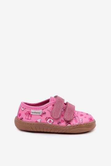 Milami Pink Saphira basos šlepetės mergaitėms ir vaikams