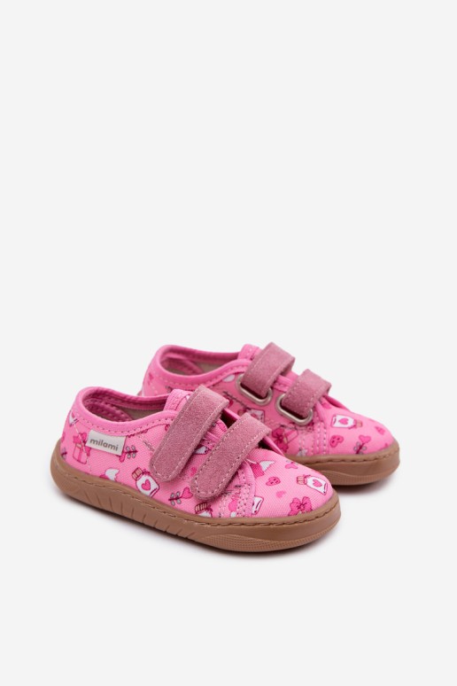 Milami Pink Saphira basos šlepetės mergaitėms ir vaikams