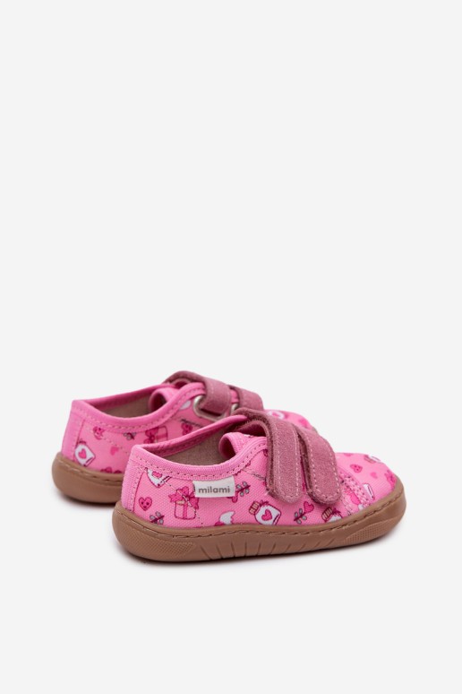 Milami Pink Saphira basos šlepetės mergaitėms ir vaikams