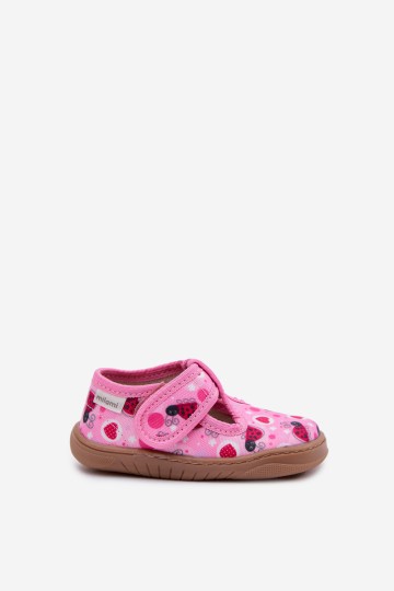 Barefoot mergaitiškos šlepetės su lipdukais, širdelės, Milami Pink, Talirae