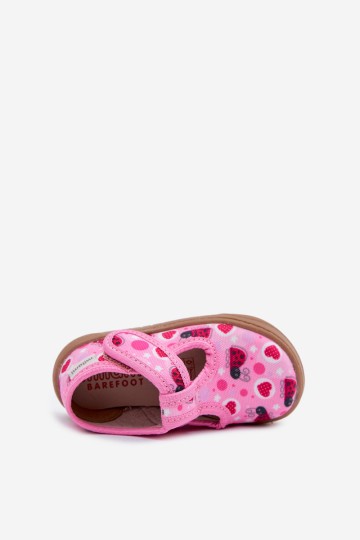 Barefoot mergaitiškos šlepetės su lipdukais, širdelės, Milami Pink, Talirae