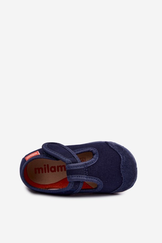 Milami vaikiškos šlepetės su velcro užsegimu, tamsiai mėlynos, Jasimrra