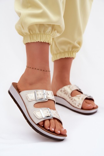 Moteriškos šlepetės su sagtimis Inblu CP000063 baltos