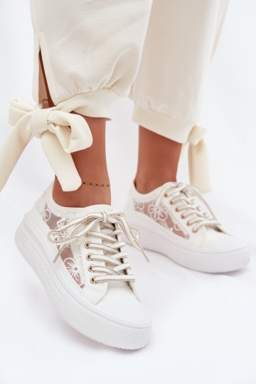 Lee Cooper LCW-26-44-4480 moteriški sportbačiai su raišteliais, balti