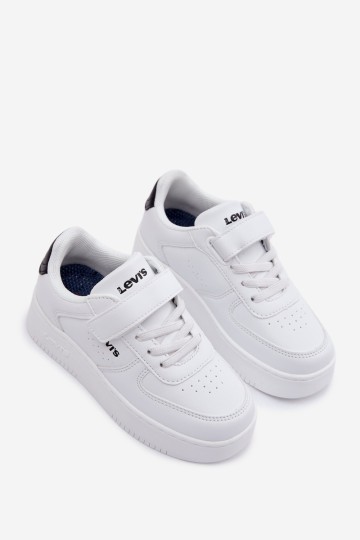 LEVI& 39 S NEW UNION BOLD VUNB0001S balti vaikiški sportbačiai su lipdukais 2