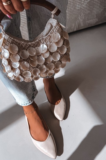 Nelisa Beige Eco Leather Balerinos