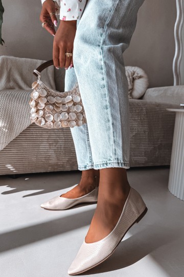 Nelisa Beige Eco Leather Balerinos 2