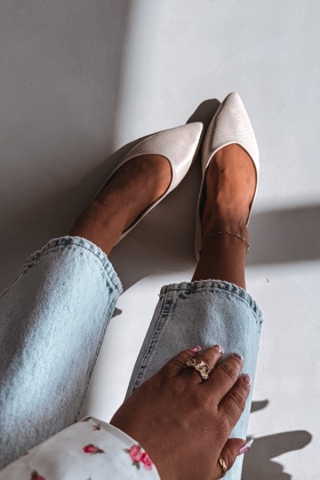 Nelisa Beige Eco Leather Balerinos