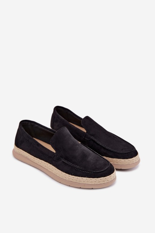 Vyriški juodi „Rexton“ espadrilių mokasinai