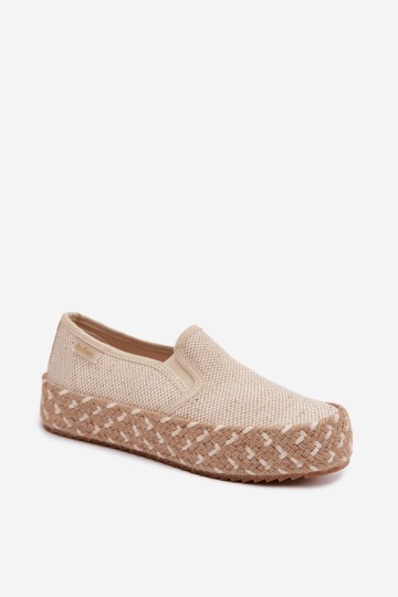 Lee Cooper moteriškos platforminės espadrilės su pynėmis LCW-26-31-4332 Beige 2