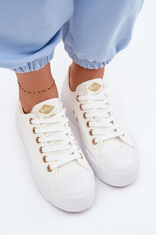 Lee Cooper LCW-26-31-4369 moteriški sportbačiai su platforma, balti