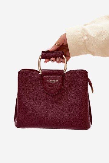 Flora&Co Lorielle maža odinė bordo spalvos rankinė