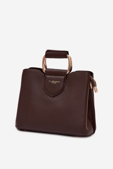 Flora&Co maža odinė rankinė šokolado spalvos Lorielle