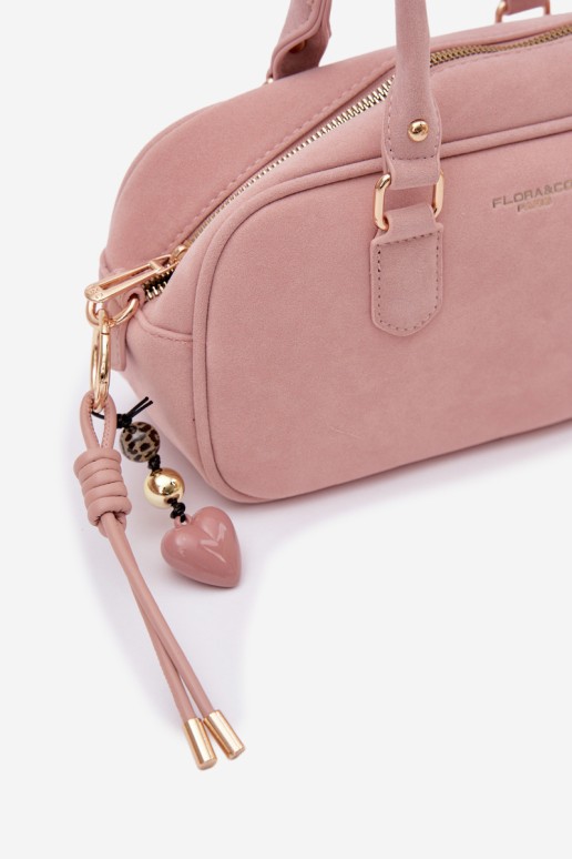 „Flora&Co“ maža zomšinė rožinė „Annelle“ rankinė