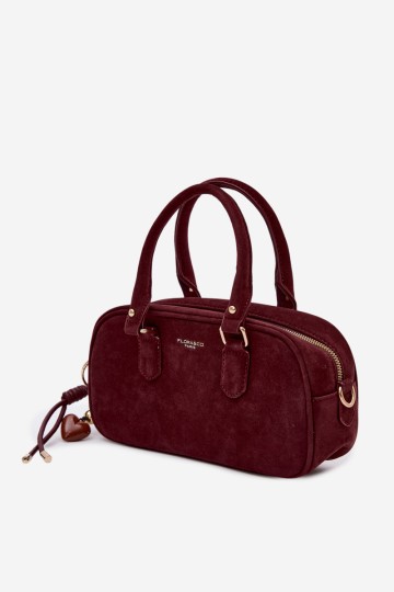 Flora&Co mažas bordo spalvos zomšinis Annelle krepšys