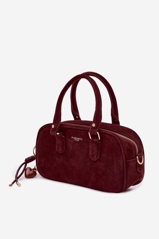 Flora&Co mažas bordo spalvos zomšinis Annelle krepšys