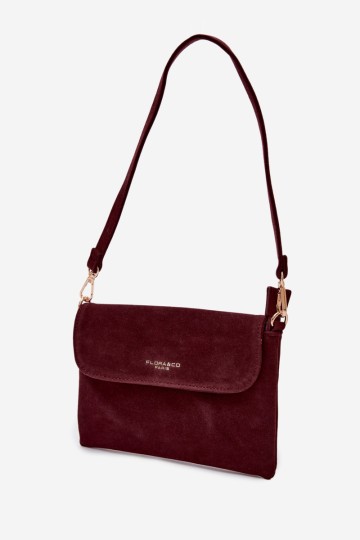 Flora&Co maža bordo spalvos zomšinė rankinė-nešiukas „Lucelle“