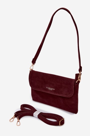 Flora&Co maža bordo spalvos zomšinė rankinė-nešiukas „Lucelle“ 2