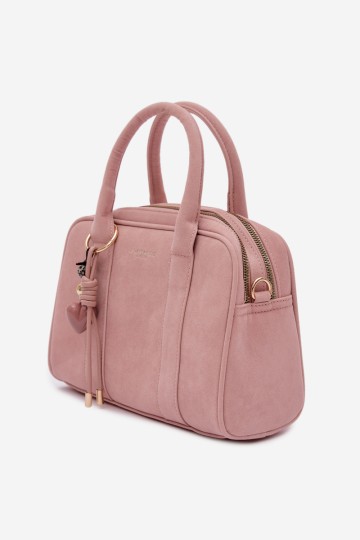 Flora&Co Sorielle rožinės zomšos rankinė su raktų pakabuku