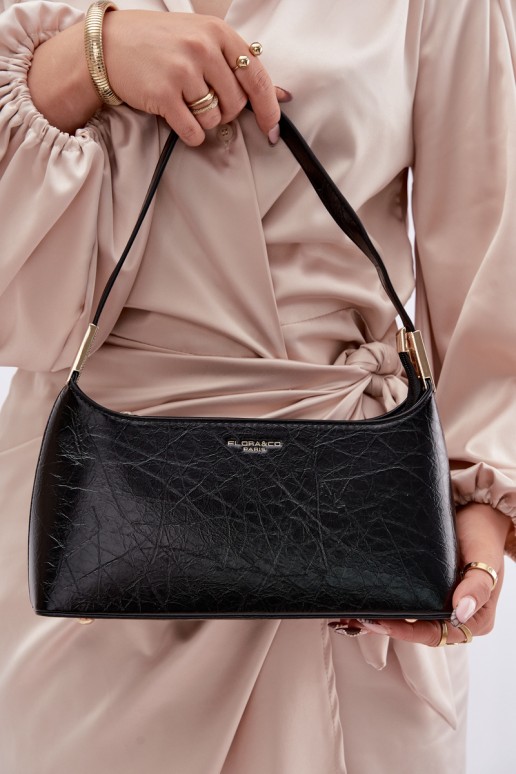Flora&Co Tielle juoda odinė moteriška rankinė