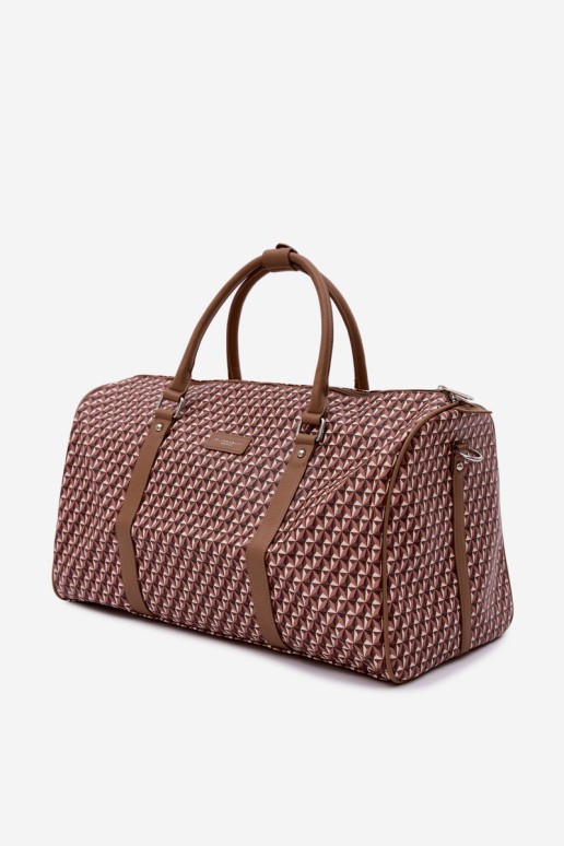 „Flora&Co Suelle“ raštuotas rudas kelioninis krepšys