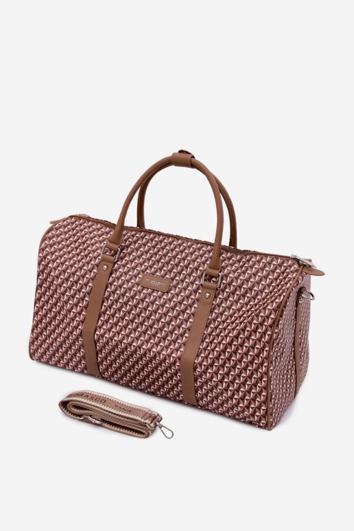 „Flora&Co Suelle“ raštuotas rudas kelioninis krepšys