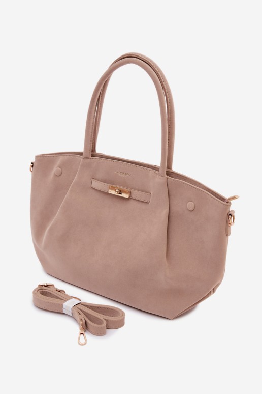 Flora&Co smėlio spalvos Nellia pirkinių krepšys