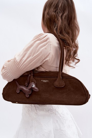 Flora&Co Camel Elleea zomšinis pirkinių krepšys