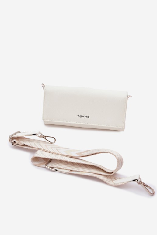 Flora&Co 2 viename piniginė su dirželiu Ecru Suzette