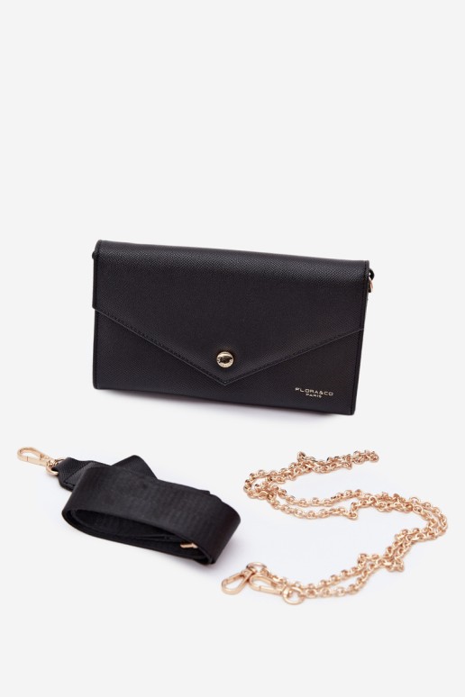 Flora&Co 2 viename rankinė-piniginė su nuimamu dirželiu, juoda, Pauline