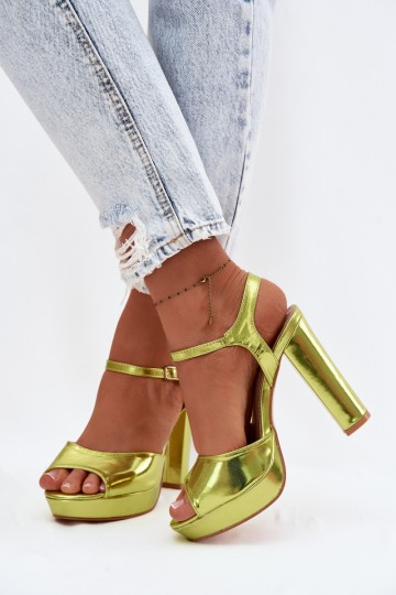 Nelissey Neon Green aukštakulniai sandalai