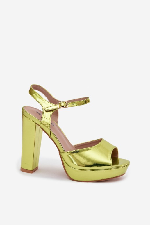 Nelissey Neon Green aukštakulniai sandalai