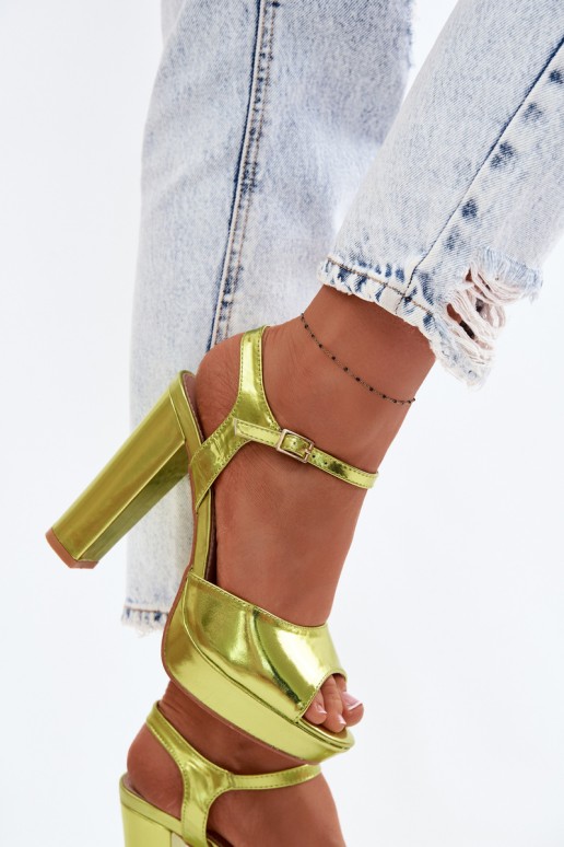 Nelissey Neon Green aukštakulniai sandalai