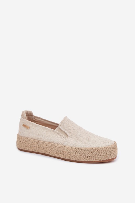 Moteriškos espadrilės ant platformos Big Star TT274089 smėlio spalvos