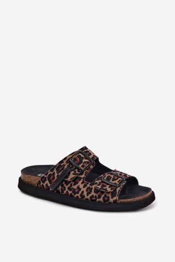 Moteriškos platforminės šlepetės su sagtimi D.Franklin DFSH407011 leopardo rašto 2