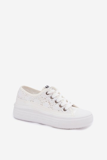 Lee Cooper LCW-26-44-4485 moteriški ažūriniai sportbačiai su platforma, balti 2