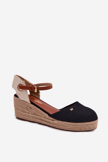 Wrangler 20261087-25Y moteriškos basutės su pleištu ir espadriliukais, juodos 2